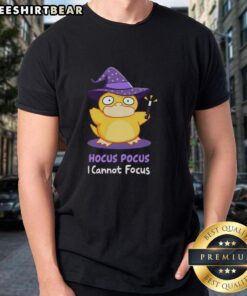 Official Hocus Pocus I Cannot Focus T-Shirt featuring iconic Halloween design and vibrant colors, perfect for fans.