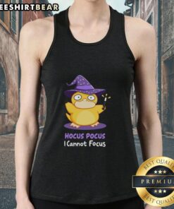 Official Hocus Pocus I Cannot Focus Tank Top featuring whimsical design, perfect for Halloween lovers and fans of the movie.