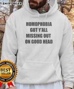 Official Homophobia Hoodie featuring bold graphic, perfect for making a statement against homophobia and promoting acceptance.