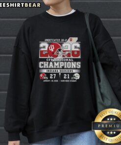Official Hoosiers Indiana CFP National Champions 2026 Undefeated Final Score Helmet Sweatshirt - Team spirit apparel