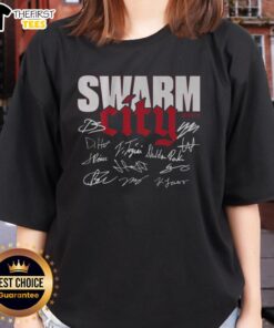 Alt Text: Official Houston Football Swarm City Ladies Tee showcasing a stylish design perfect for fans and casual wear.
