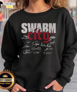 Official Houston Football Swarm City Sweatshirt featuring team colors and logo for fans and players.