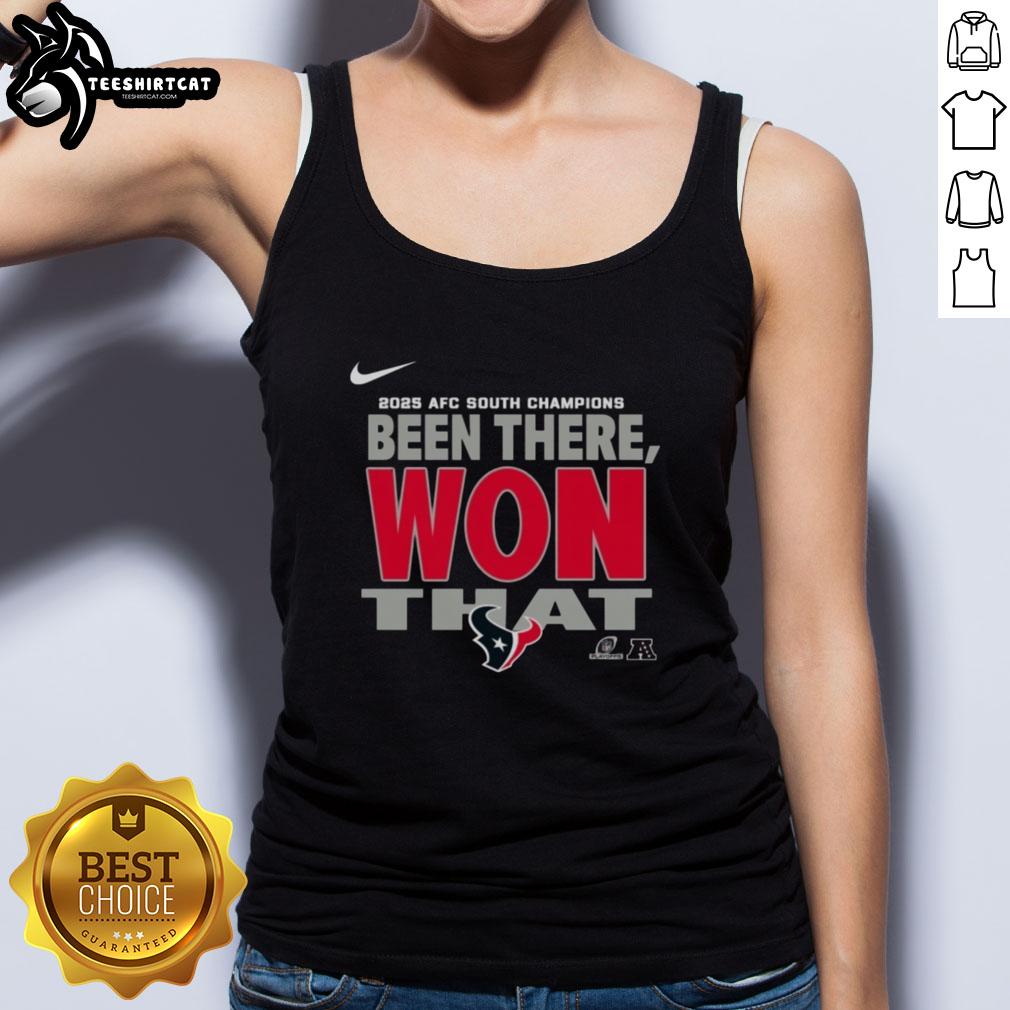 official-houston-texans-2025-afc-south-champions-tank-top Alt Text: Official Houston Texans 2025 AFC South Champions tank top featuring team colors and logo, perfect for fans.