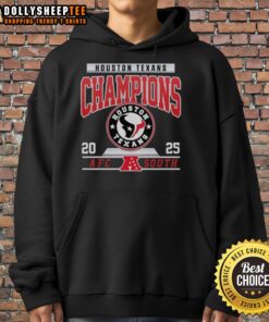 Official Houston Texans Football 2025 AFC South Champions Logo Hoodie showcasing team pride and championship spirit.