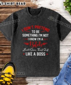Alt Text: Official I Don't Pretend T-Shirt featuring bold text design, perfect for expressing confidence and attitude.