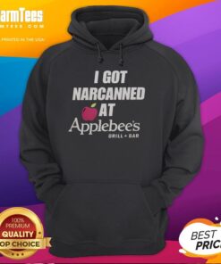 Cozy 'I Got Narcanned at Applebee's Grill & Bar' hoodie displayed on a hanger, perfect for fans of the restaurant.