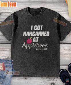 Official I Got Narcanned at Applebee's Grill Bar washed t-shirt featuring a fun graphic design and vibrant colors.