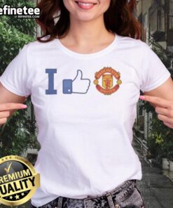 Official I Like Manchester United Ladies Tee in vibrant red, featuring the club logo and stylish design for female fans.
