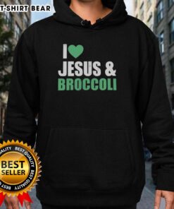 Alt Text: Official I Love Jesus and Broccoli Hoodie featuring a vibrant design, perfect for faith and health enthusiasts.