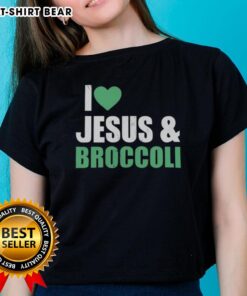 Official I Love Jesus and Broccoli Ladies Tee featuring a fun graphic design, perfect for expressing faith and love for veggies.