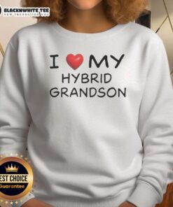 Official I Love My Hybrid Grandson Sweatshirt in vibrant colors, perfect gift for proud grandparents.