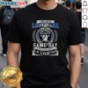 Alt Text: I May Live In Louisiana But On Game Day My Heart And Soul Belongs To Las Vegas Raiders Football T-Shirt design.