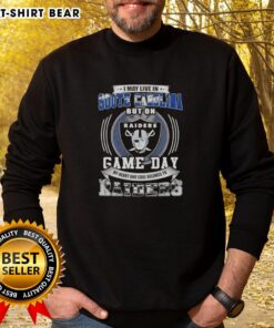 Official I May Live In South Carolina But On Game Day My Heart Belongs To Las Vegas Raiders Sweatshirt design.