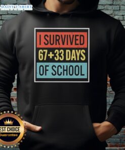 Official I Survived 6733 Days of School Hoodie featuring bold text and a stylish design for proud graduates.