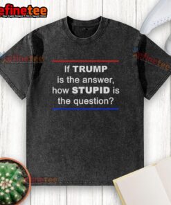 Official 'If Trump Is The Answer, How Stupid Is The Question' washed t-shirt in casual style, perfect for political humor.