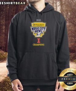 Official Illinois Fighting Illini 2025 Music City Bowl Champions logo hoodie showcasing team pride and victory.