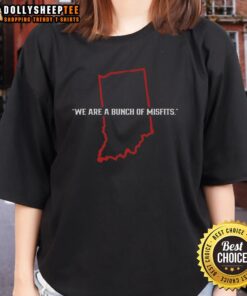 Alt Text: Official Indiana Football Bunch of Misfits Ladies Tee featuring vibrant team colors and a stylish design for fans.