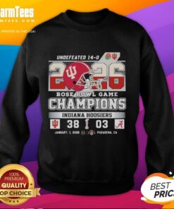 Official Indiana Hoosiers 2026 Rose Bowl Game Champions sweatshirt featuring team logo and celebratory design.