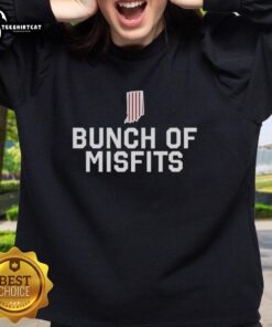 Alt Text: Official Indiana Hoosiers Football Bunch of Misfits logo sweatshirt featuring vibrant team colors and unique design.