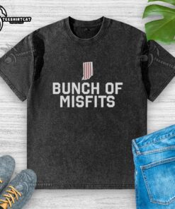 Official Indiana Hoosiers Football Bunch of Misfits logo on a washed t-shirt, perfect for fans and casual wear.