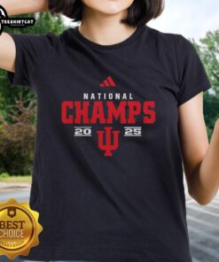 Official Indiana Hoosiers Premium NCAA 2026 CFP National Champions Mascot Ladies Tee in vibrant team colors.