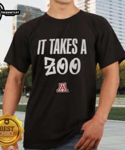 Official It Takes A Zoo Arizona Wildcats Men's Basketball T-Shirt featuring team logo and vibrant colors for fans.