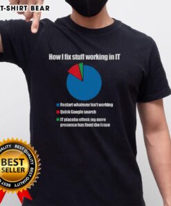Official IT Tech Support T-Shirt featuring a technology pie chart design, perfect for tech enthusiasts and professionals.