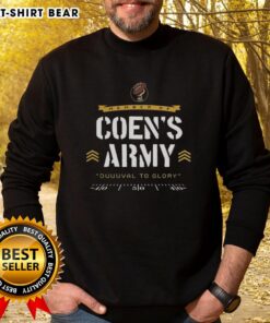 Alt Text: Official Jacksonville Jaguars Football sweatshirt for Coen's Army, featuring 'Duuuval to Glory' design.