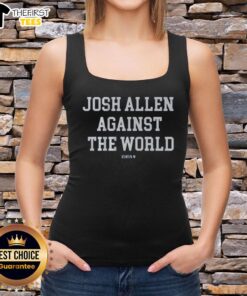 Alt Text: Josh Allen Against The World tank top featuring bold graphics and sports-inspired design, perfect for fans.