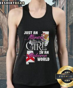 Just an Illinois Girl in an Alabama World tank top featuring a stylish design, perfect for casual summer wear.