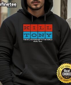 Official Kill Tony Squares Hoodie featuring a stylish design, perfect for fans of the popular comedy podcast.