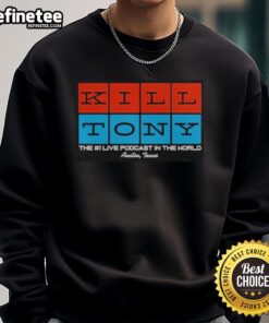 Alt Text: Official Kill Tony Squares Sweatshirt featuring a stylish design, perfect for fans of the popular podcast and comedy show.