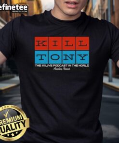 Official Kill Tony Squares T-Shirt featuring unique design and bold graphics for fans of the popular comedy podcast.