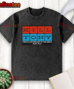 Official Kill Tony Squares washed t-shirt featuring a stylish design and vibrant colors, perfect for fans of the show.