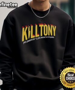 Official Kill Tony Superhero Sweatshirt featuring bold graphics and vibrant colors, perfect for fans of the show.