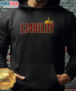 Official L14bility Flame Logo Hoodie featuring a vibrant flame design on a stylish black background.