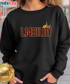 Official L14bility Flame Logo Sweatshirt featuring a bold flame design on a stylish, comfortable fabric.