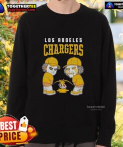 Los Angeles Chargers x Michael Myers sweatshirt featuring Billy Puppet, showcasing rivalry with Raiders and Broncos.