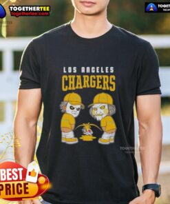 Official Los Angeles Chargers X Michael Myers T-Shirt featuring Billy Puppet, humorously mocking Las Vegas Raiders and Denver Broncos.
