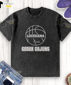Official Louisiana Ragin' Men's Basketball Chick-fil-A Geaux Cajuns washed t-shirt, featuring team colors and logo.