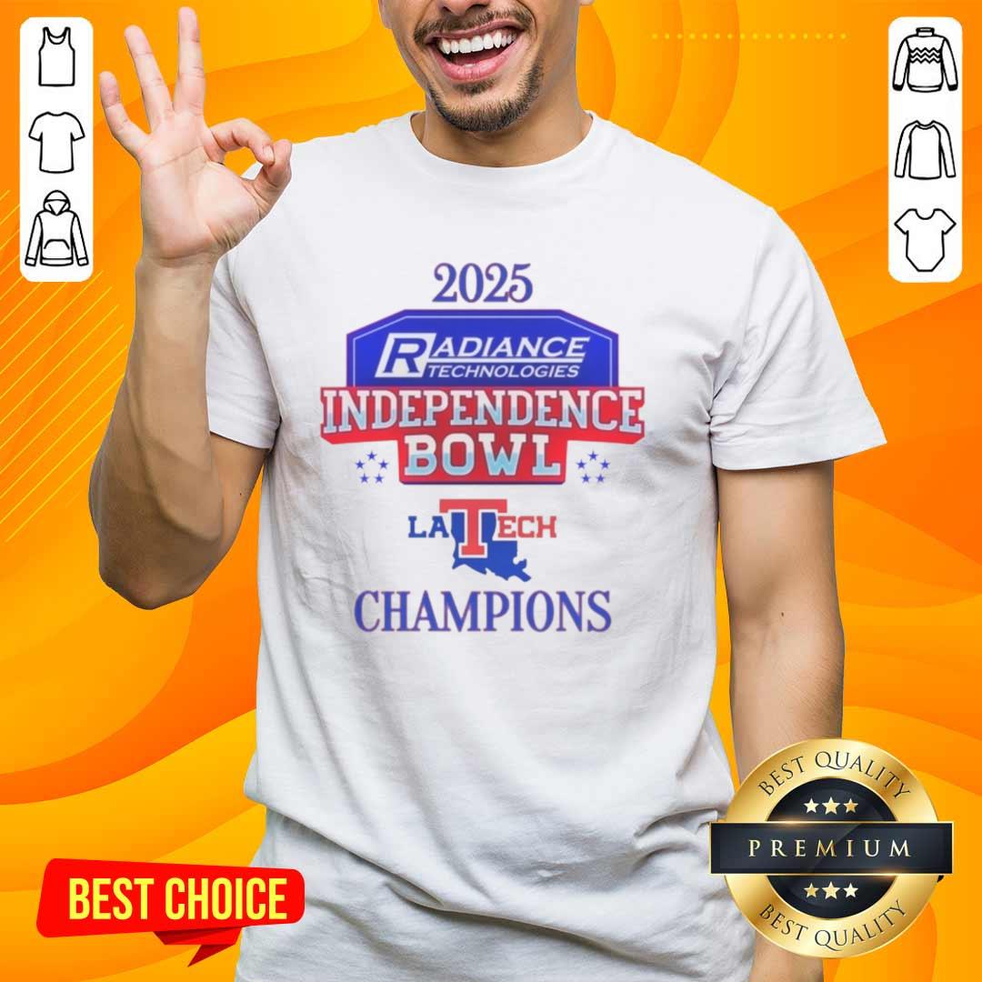 official-louisiana-tech-bulldogs-2025-independence-bowl-champions-logo-t-shirt Official Louisiana Tech Bulldogs 2025 Independence Bowl Champions logo t-shirt featuring team colors and design.