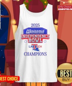 Alt Text: Official Louisiana Tech Bulldogs 2025 Independence Bowl Champions logo on a stylish tank top design.