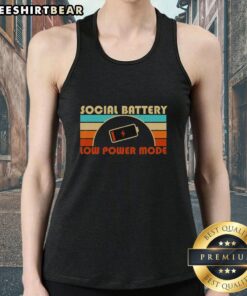 Official Low Social Battery Low Power Mode Tank Top featuring a stylish design, perfect for casual wear or tech enthusiasts.