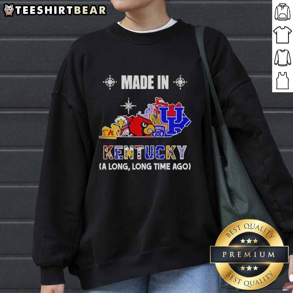 official-made-in-kentucky-a-long-long-time-ago-state-mashup-logo-teams-sweatshirt Alt Text: Official Made in Kentucky sweatshirt featuring a vintage mashup logo, perfect for state pride and team spirit.