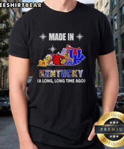 Official Made In Kentucky A Long Long Time Ago State Mashup Logo Teams T-Shirt featuring vibrant design and colors.
