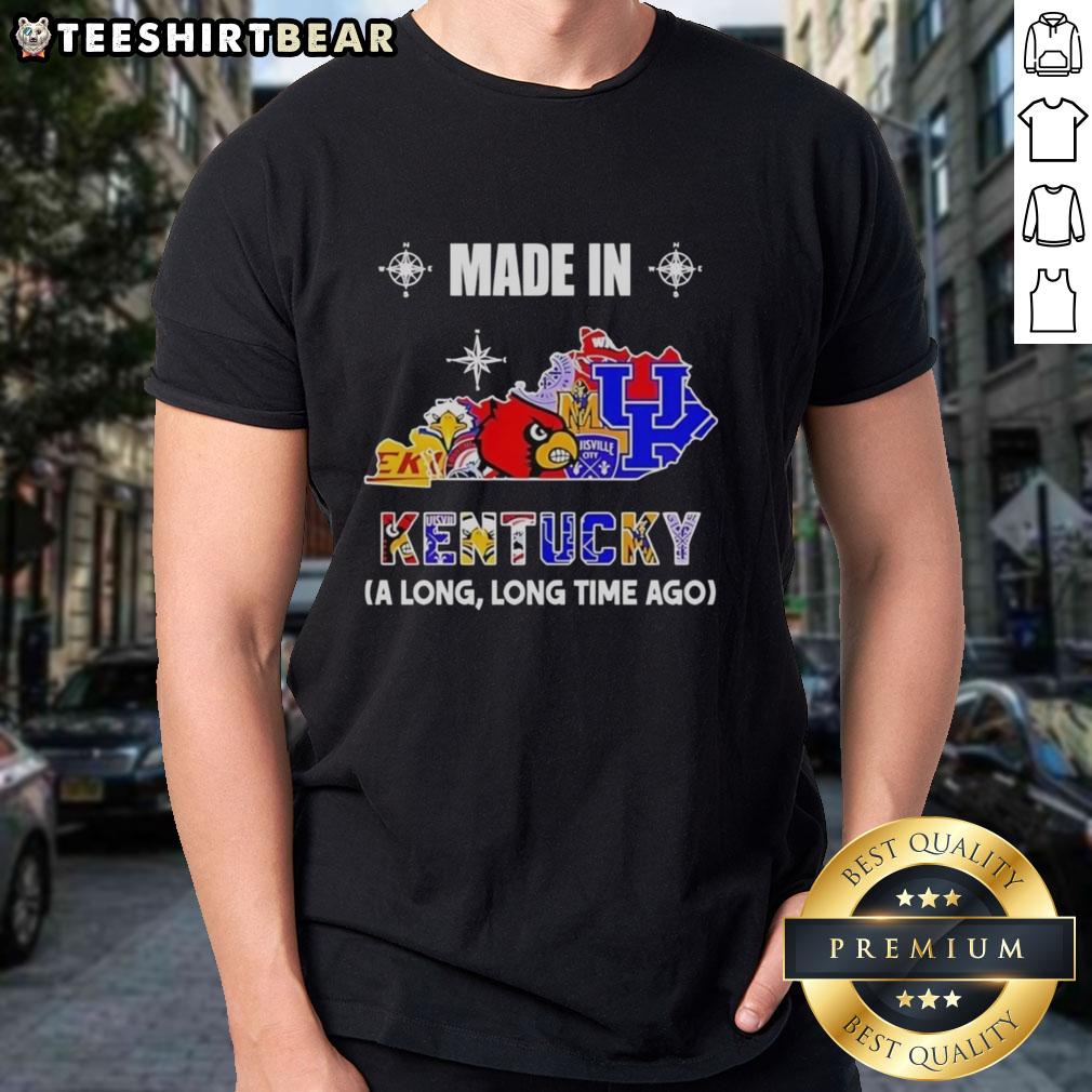 official-made-in-kentucky-a-long-long-time-ago-state-mashup-logo-teams-t-shirt Official Made In Kentucky A Long Long Time Ago State Mashup Logo Teams T-Shirt featuring vibrant design and colors.