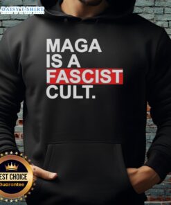 Official Maga Is A Fascist Cult Ice Hoodie featuring bold text design in a stylish, comfortable fit for casual wear.