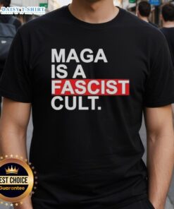 Official Maga Is A Fascist Cult Ice T-Shirt featuring bold graphics and a satirical design for political statement wear.