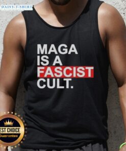 Official MAGA is a Fascist Cult Ice Tank Top - bold design showcasing political statement apparel for activists.