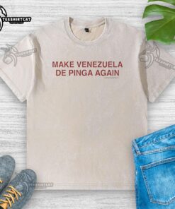 Official Make Venezuela De Pinga washed t-shirt featuring bold graphic design and vibrant colors, perfect for casual wear.